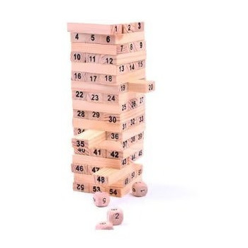 Unique 54-Piece Wooden Tower Building Set