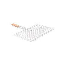 Raj Bbq Grill Basket With Wood Handle Silver Colour