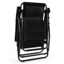 Bjm Foldable Adjustable Reclining Chair Black 177 x 113 x 68cm