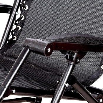 Bjm Foldable Adjustable Reclining Chair Black 177 x 113 x 68cm