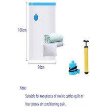 6-Piece Travel Vacuum Suction Bag Set With Hand Pump Clear