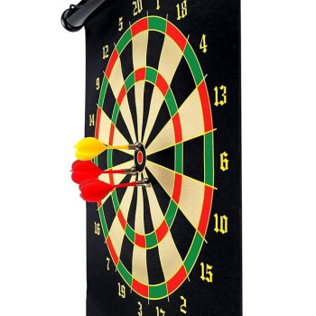 Tournament Steel Wire Dart Board Double Sided Hanging Dart Game Four Darts Set 12cm