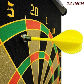 Tournament Steel Wire Dart Board Double Sided Hanging Dart Game Four Darts Set 12cm