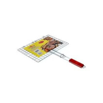 Royalford Foldable Portable Stainless Steel Barbecue Grill Indoor And Outoor Silver/Red 35 x 25 x 52cm