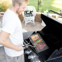Royalford Foldable Portable Stainless Steel Barbecue Grill Indoor And Outoor Silver/Red 35 x 25 x 52cm