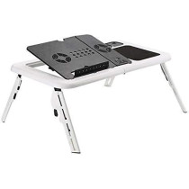 Laptop Table With Fan And Usb White Colour