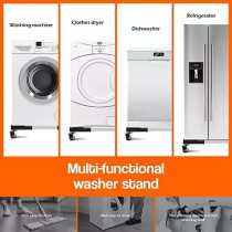 Retail Multi Functional Movable Adjustable Base For Washing Machine Black