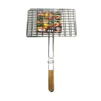 Bita Stainless Steel Bbq Grill Silver/Brown 37 x 23Centimeter