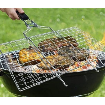 Bita Stainless Steel Bbq Grill Silver/Brown 37 x 23Centimeter