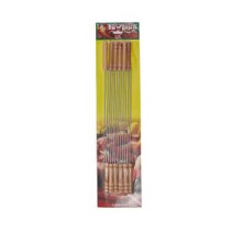 6-Piece Barbeque Grilling Skewers Brown/Silver 17Centimeter