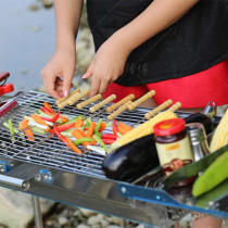 6-Piece Barbeque Grilling Skewers Brown/Silver 17Centimeter