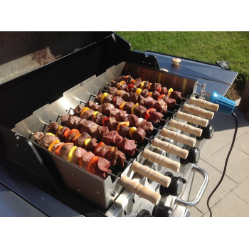 6-Piece Barbeque Grilling Skewers Brown/Silver 17Centimeter