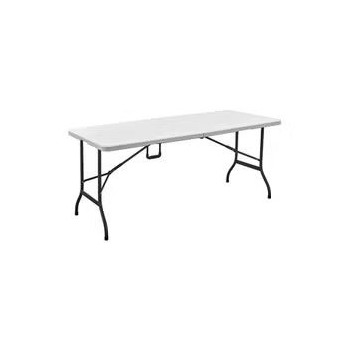 Lanny Foldable Buffet Table White/Black 180 x 75 x 70 Centimeter