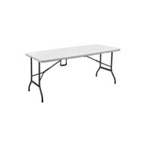 Lanny Foldable Buffet Table White/Black 180 x 75 x 70 Centimeter