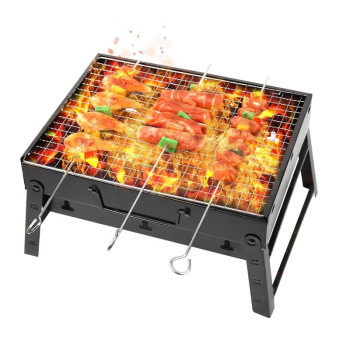 Portable And Foldable Charcoal Barbeque Grill Black Colour