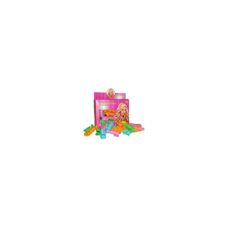 20-Piece Magic Leverag Hair Roller Set Pink/Blue/Green
