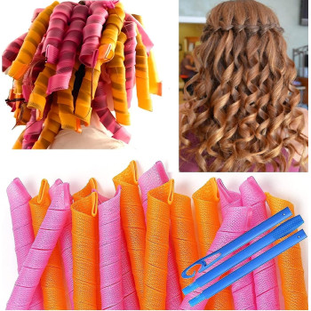 20-Piece Magic Leverag Hair Roller Set Pink/Blue/Green