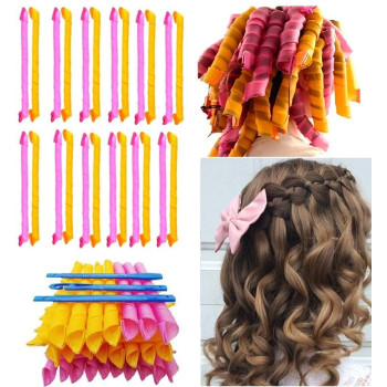 20-Piece Magic Leverag Hair Roller Set Pink/Blue/Green