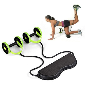 Ab Roller Abdominal Muscle Trainer Wheel Arm Waist Leg Exercise Multi-Functional Exercise Gym Fitness Equipments With Mat
