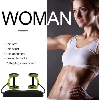 Ab Roller Abdominal Muscle Trainer Wheel Arm Waist Leg Exercise Multi-Functional Exercise Gym Fitness Equipments With Mat