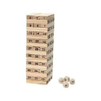 Kb-852M987269 Pine Wooden Tower Wood Building Blocks Toy Domino For 5+ Years