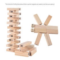 Kb-852M987269 Pine Wooden Tower Wood Building Blocks Toy Domino For 5+ Years