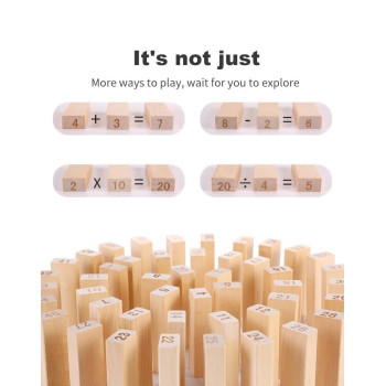 Kb-852M987269 Pine Wooden Tower Wood Building Blocks Toy Domino For 5+ Years