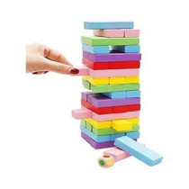 54-Piece Wooden Stack Building Blocks
