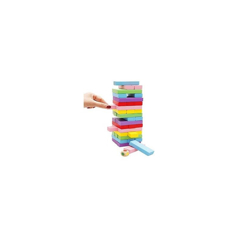 54-Piece Wooden Stack Building Blocks