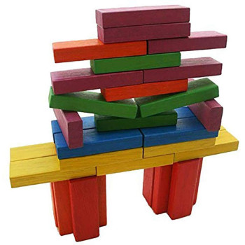 54-Piece Wooden Stack Building Blocks
