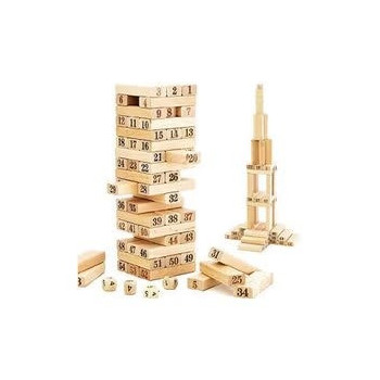 Babybaba 55-Piece Wooden Stacking Blocks Set