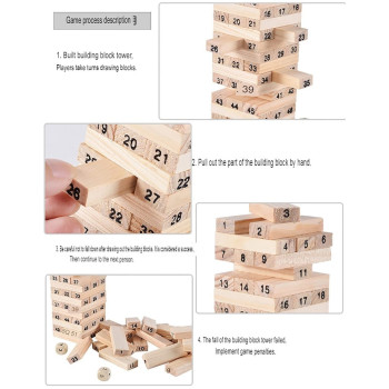Babybaba 55-Piece Wooden Stacking Blocks Set