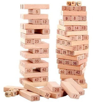 Babybaba 55-Piece Wooden Stacking Blocks Set
