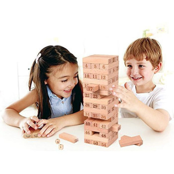 Babybaba 55-Piece Wooden Stacking Blocks Set