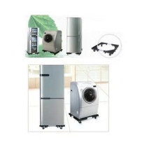 Royal Mark Adjustable Moving Washing Machine And Refrigerator Stand Black/Silver 43cm