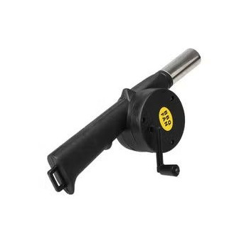 Outdoor Kitchen Hand Crank Powered Grill BBQ Fans Blower Black + Silver