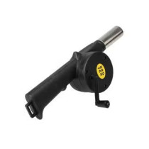 Outdoor Kitchen Hand Crank Powered Grill BBQ Fans Blower Black + Silver