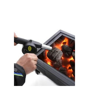 Outdoor Kitchen Hand Crank Powered Grill BBQ Fans Blower Black + Silver