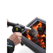 Outdoor Kitchen Hand Crank Powered Grill BBQ Fans Blower Black + Silver