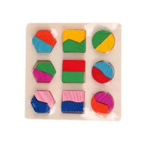 Wooden Fraction Shape Puzzle Toy A63A