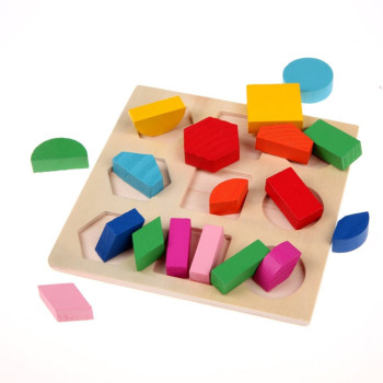 Wooden Fraction Shape Puzzle Toy A63A