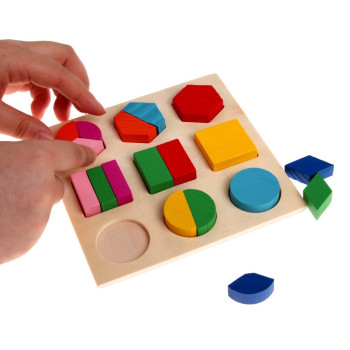 Wooden Fraction Shape Puzzle Toy A63A