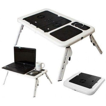 Huayang Muiltipurpose Laptop Table With Usb Fan Black/White