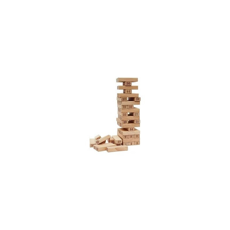 Brand Conquer 54-Piece Wooden Stacking Tower With Number Blocks