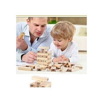 Brand Conquer 54-Piece Wooden Stacking Tower With Number Blocks