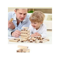 Brand Conquer 54-Piece Wooden Stacking Tower With Number Blocks