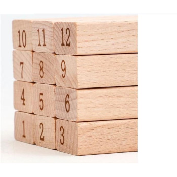 Brand Conquer 54-Piece Wooden Stacking Tower With Number Blocks