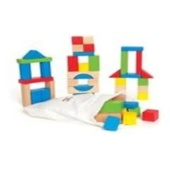 Bjm 9886645559333 50-Piece Wooden Block Set For 3 Years