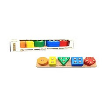 Al Ostoura Toys 21-Piece Beech Wood Five Column Shape Matching Playset