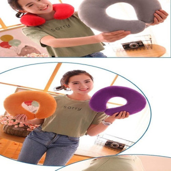 Lp Memory Foam U Shape Neck Pillow Grey Colour